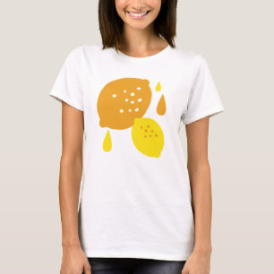 Navy Blue Lemon Art - Erfrischendes Citrus Design T-Shirt