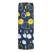 Navy Blue Lemon Art - Erfrischendes Citrus Design Thermosbecher (Rückseite)