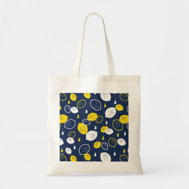 Navy Blue Lemon Art - Erfrischendes Citrus Design Tragetasche