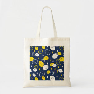 Navy Blue Lemon Art - Erfrischendes Citrus Design Tragetasche