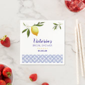 Navy Blue & Lemon Brautparty Serviette (Beispiel)