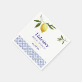 Navy Blue & Lemon Brautparty Serviette (Ecke)