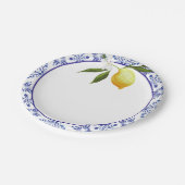 Navy Blue & Lemon Pappteller (Schrägansicht)