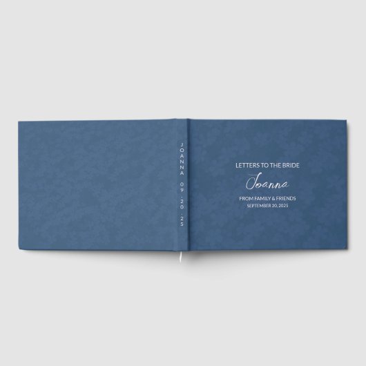 Navy Blue Letters to Bride Keepake Notebook Gästebuch (Voll)