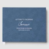 Navy Blue Letters to Bride Keepake Notebook Gästebuch (Vorderseite)
