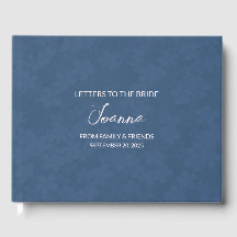 Navy Blue Letters to Bride Keepake Notebook