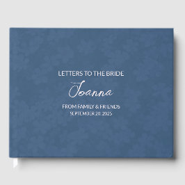 Navy Blue Letters to Bride Keepake Notebook Gästebuch