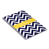 Navy Blue Lg Zickzack Ananas Name Monogram Notizblock (Rechte Seite)