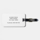 Navy Blue Lg Zickzack Cornname Monogram Gepäckanhänger (Rückseite horizontal)