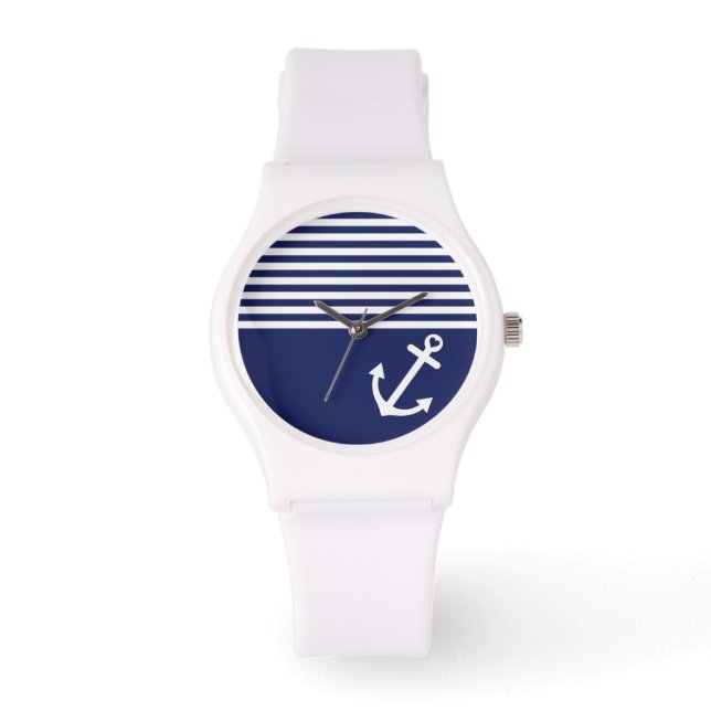 Navy Blue Liebe Anchor Nautic Armbanduhr (Vorderseite)