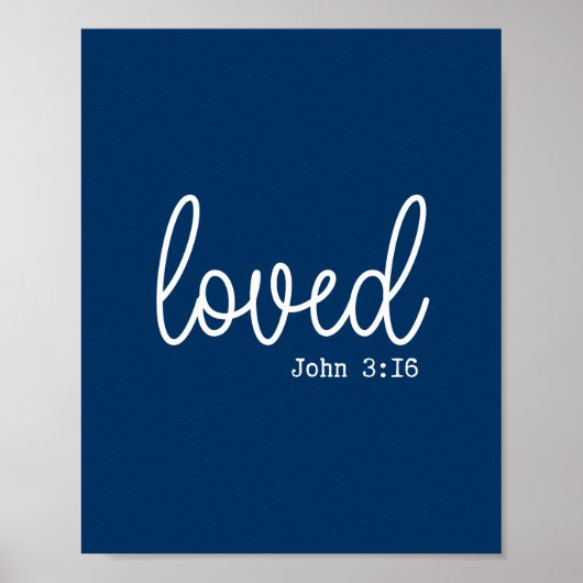 Navy Blue Liebe Faith Quote minimalistisch Poster (Vorne)