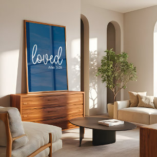 Navy Blue Liebe Faith Quote minimalistisch Poster