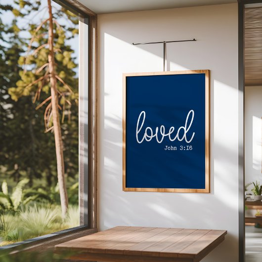 Navy Blue Liebe Faith Quote minimalistisch Poster