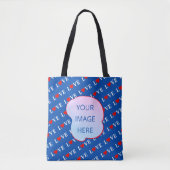 Navy Blue LIEBE Heart Custom Foto Tasche (Vorderseite)