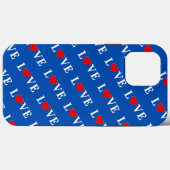 Navy Blue LIEBE Heart Elegante Retro Case-Mate iPhone Hülle (Rückseite (Horizontal))