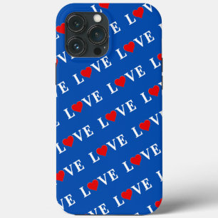 Navy Blue LIEBE Heart Elegante Retro Case-Mate iPhone Hülle