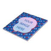 Navy Blue LIEBE Heart Fliese (Seite)