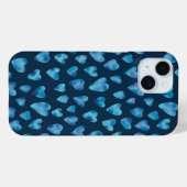 Navy Blue Liebe Heart Muster Case-Mate iPhone Hülle (Rückseite (Horizontal))