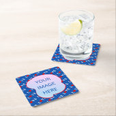 Navy Blue LIEBE Heart Rechteckiger Pappuntersetzer (Vor Ort)