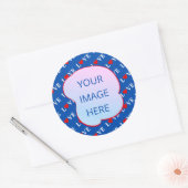 Navy Blue LIEBE Heart Runder Aufkleber (Umschlag)