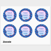 Navy Blue LIEBE Heart Runder Aufkleber (Blatt)
