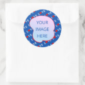 Navy Blue LIEBE Heart Runder Aufkleber (Tasche)