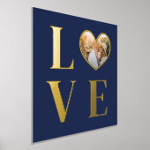 Navy Blue Liebe Herz-Shaped Foto Romantic Gold Foliendrucke (Ablage )