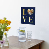 Navy Blue Liebe Herz-Shaped Foto Romantic Gold Foliendrucke (Ablage(Küche))