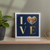 Navy Blue Liebe Herz-Shaped Foto Romantic Gold Foliendrucke