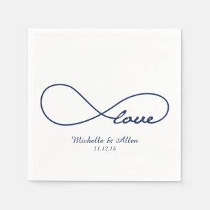 Navy Blue Liebe Hochzeitspapier Napkins Set Serviette