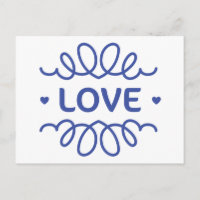 Navy Blue Liebe Hört Blanke Begrüßung Postkarte