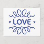 Navy Blue Liebe Hört Blanke Begrüßung Postkarte (Vorderseite)