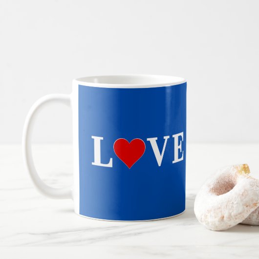 Navy Blue LIEBE Kaffeetasse (Mit Donut)