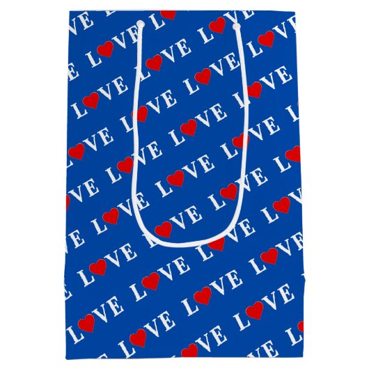 Navy Blue LIEBE Mittlere Geschenktüte (Rückseite)