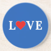 Navy Blue LIEBE Retro Elegant Getränkeuntersetzer (Vorne)