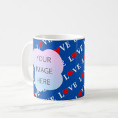 Navy Blue LIEBE Retro Elegant Kaffeetasse (Vorderseite Links)