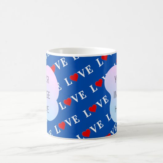 Navy Blue LIEBE Retro Elegant Kaffeetasse (Mittel)