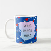 Navy Blue LIEBE Retro Elegant Kaffeetasse (Links)