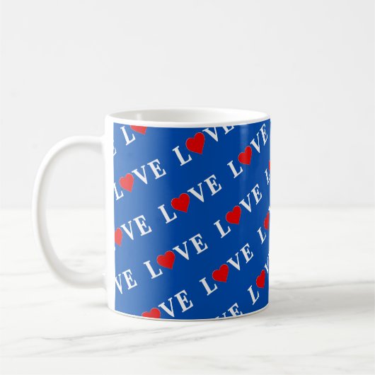 Navy Blue LIEBE Retro Elegant Kaffeetasse (Links)