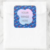 Navy Blue LIEBE Retro Elegant Quadratischer Aufkleber (Tasche)