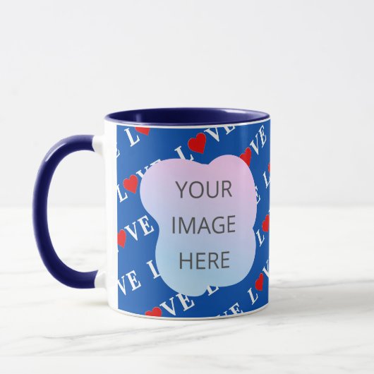 Navy Blue LIEBE Retro Elegant Tasse (Links)