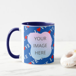 Navy Blue LIEBE Retro Elegant Tasse