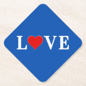 Navy Blue LIEBE Retro Elegant Untersetzer (Vorderseite)