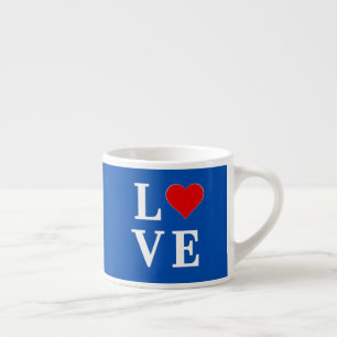 Navy Blue LIEBE Retro Stilvoll Espressotasse