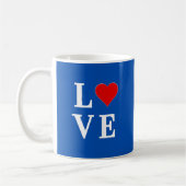 Navy Blue LIEBE Retro Stilvoll Kaffeetasse (Links)