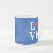 Navy Blue LIEBE Retro Stilvoll Mattglastasse (VorderseiteRechts)