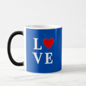 Navy Blue LIEBE Retro Stilvoll Verwandlungstasse (Links)