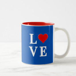 Navy Blue LIEBE Retro Stilvoll Zweifarbige Tasse