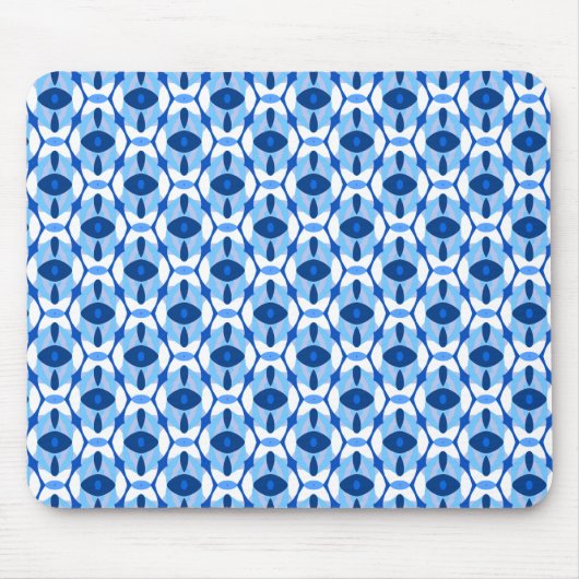 Navy Blue & Light Blue Abstrakt Geometric Mousepad (Vorne)
