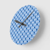 Navy Blue & Light Blue Abstrakt Geometric Runde Wanduhr (Winkel)